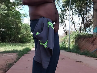 Coming back from work I stopped to pee and ended up taking off all my clothes on the street