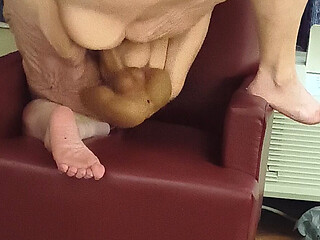 Fat Whore Rides You in the Chair Cums Squirting Everywhere