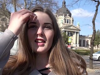 18-Year-Old Curvy German Teen Lucie with Big Natural Tits Picked Up and Fucked