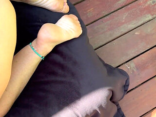 Freckled Sub Wife Cums Loud Outside, Tastes Her Pussy on Daddys Hard Cock, Doggy and Suck