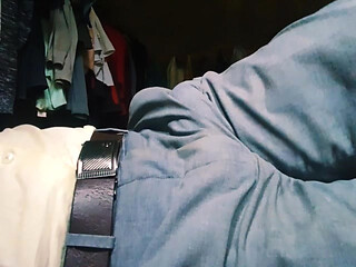 Asian Old man mastrubation big cock