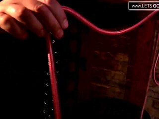 Babe enjoys getting fingered while bound and blind folded