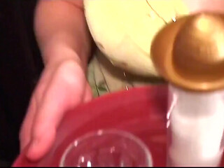 Cum Eating From a Shot Glass
