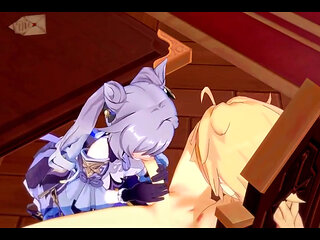 Genshin Impact Hentai - Aether X Ganyu Blowjob and Fucked - Japanese Asian Manga Anime Game Porn