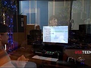Latina singer gets bored in the studio and decides to spice things up by