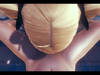 Genshin Impact Hentai - POV Fischl Blowjob and Cum at Her Face - Japanese Asian Manga Anime Game Porn