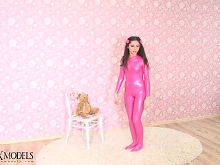 Ruslana in Shiny Catsuit