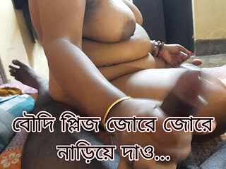 Bengali Horni Boudi Ritu Helping Me By Hand job