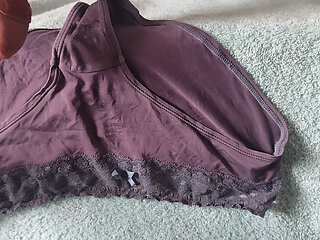 Ejaculation panties took in the basket. Ejaculation handjob under clothes panty portage thong bra
