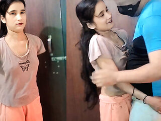 Cute step sister ko chocolate deke choda