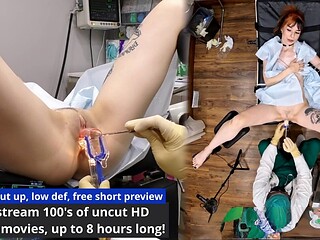 Gyno bondage orgasm, catheter play, examination
