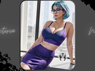 AI: Vibrant blue hair and dark glasses DOMINATRIX - Part 5 - Waifu Models #003