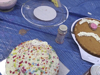 Pixiee Little and Sade Rose cake sitting