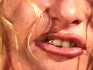 Blonde MILF with big tits takes massive dick in hardcore doggy style fuck