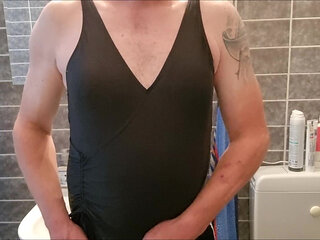 Black swimsuit in the bathroom 1