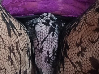 Excited Transvestite  My Hard Cock Bomb Under the Tights