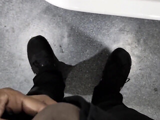 Playing with Cock in Public Toilet Not Cum