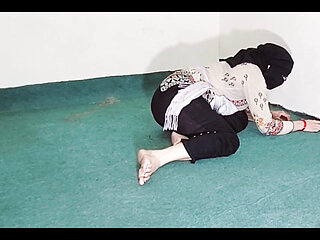 Big Ass Amateur Indian Muslim Maid Showing Big Ass Through Black Transparent Pajama While Cleaning Room in Clear Hindi Audio