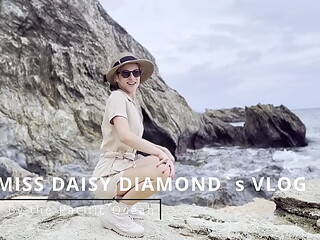 Eating Choco Cake on Diamond Blue Beach SFW