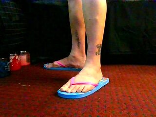 Cotton Candy Flip Flop Foot Fetish