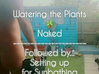 Naked Gardening & Huge Buttplug