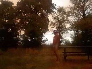 Huge cumshot at side of road from edging naked in beauty spot naked and barefoot, couple of cars could have caught me