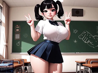 pigtails hot japanese girl sex with ugly man hentai ai video