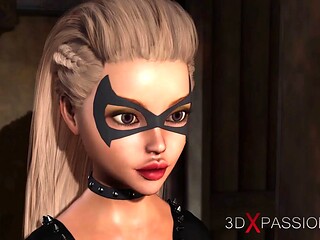 Hot sex! 3d dickgirl bangs a super sexy girl slave in the prison