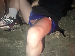 Amateur S. Boy's Dick and Smooth Balls Exposed as He Was Resting in a Park