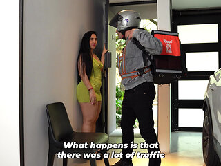 Big-bootied MILF knows how to tip her delivery drivers - Jean Paul & Sarah Black