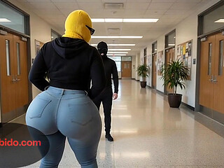 Big Ass Girl Moving Her Massive Butt in Thin Thong
