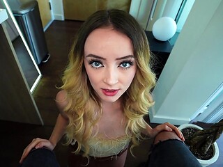 Maria Kazi sucks massive cock and gets pounded in POV