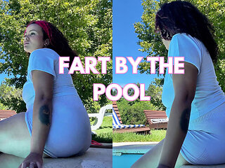 Chubby Latina Big Ass Farting by the Pool Relaxed Summer Gas Vibes