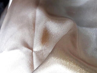 Gold Satin Dress Masturbation And Cum Inside Dress