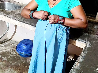 Horny Indian stepmom gets fucked hard in the kitchen