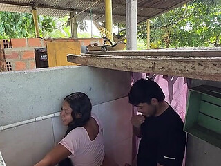 Horny Stepsister Calls Her Husband's Cousin From the Bathroom to Have Him Fuck Her.