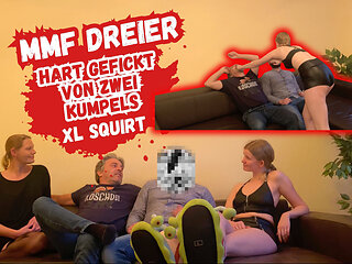 Perverted Threesome! Best Friend of My Stepfather and Stephan Take Me Apart! Squirt and Sperm Eating!