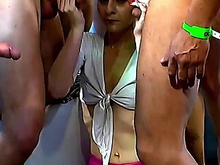 Hot Babes Take Huge Cocks and Bukkake Gangbang