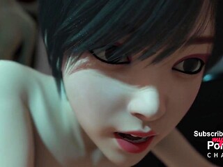 Chieko's 3D Animated Anal session in Tokyo