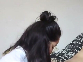 White Wolfs Ofc - Deep Throat Blowjob with White Moon in Glasses (side Angle)