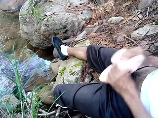 Amateur couple gets naughty in the woods with a toy