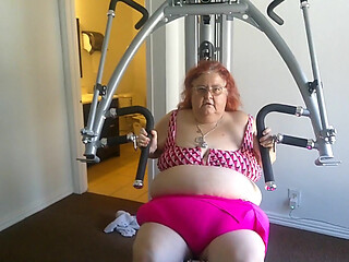 Big Beauty Nurse Vicki Is Exercising in the Gym Part 1