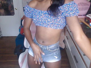 Vanniall Self Facial Full Cam Show - Trans Jerk off in Lingerie, Cum on Glasses, Panty Bulge Cock