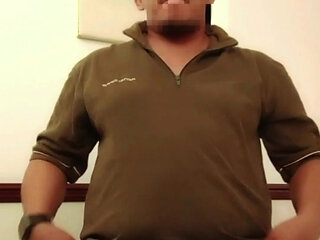 Asian Daddy Stroking His Fat, Veiny Shaft