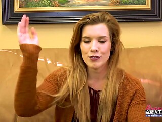 Lusty Ginger Keaton Finger Fucks Her Twat To Give A Deep BJ!