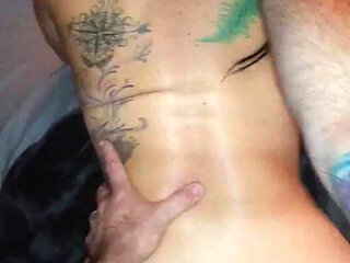 Size queen takes a huge cock sleeve