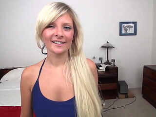 ALESSANDRA NOIR Cute 19 YO Blonde POV Blowjob and Huge Messy Cum Facial!
