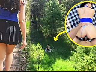 Asian GF almost gets creampied in the wild during a hike