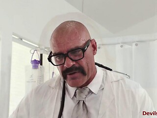 Busty Redhead Patient Gags on Charles Deras Huge Cock