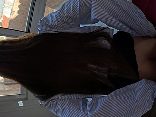 My Boss Catches Me Masturbating in the Office and so That He Won't Fire Me We Had Anal Sex and Blowj